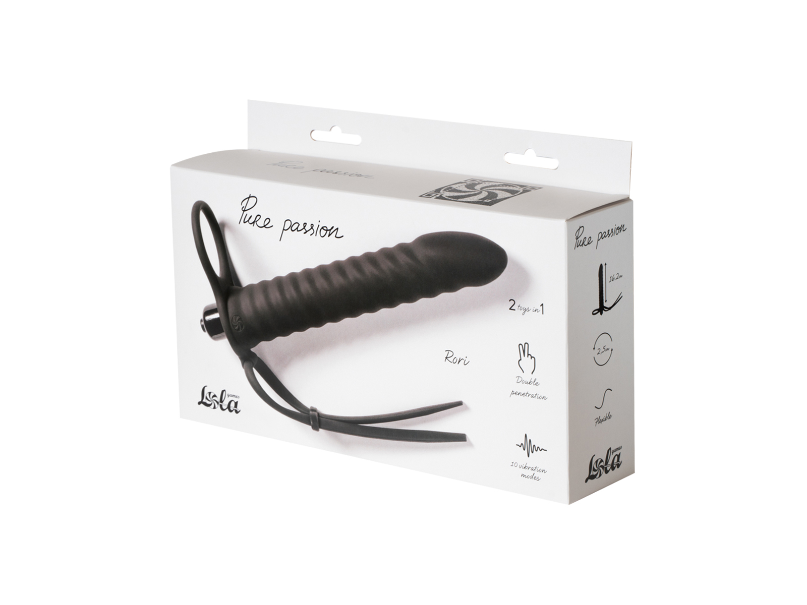 Вибронасадка для Двойного Проникновения Pure Passion Rori Black 1205-01lola