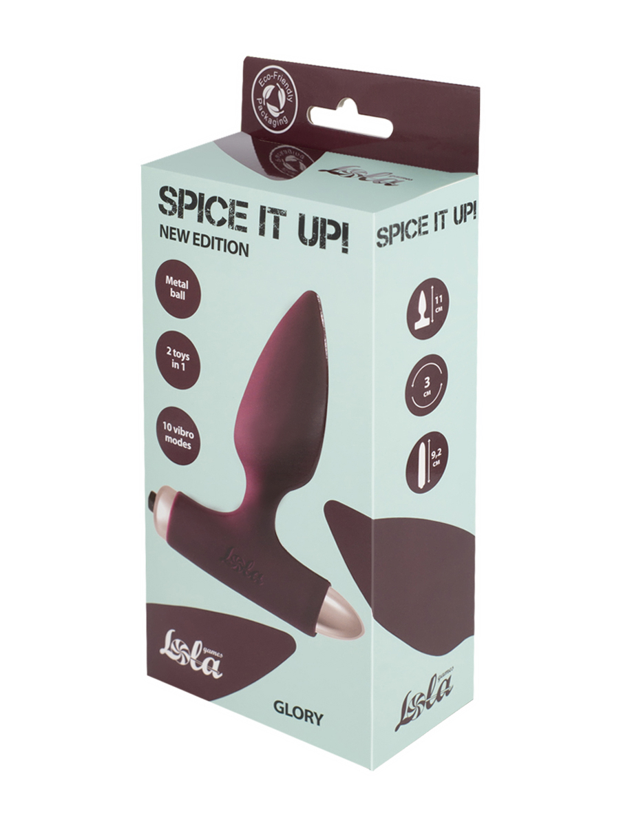 Анальная пробка с вибрацией Spice it up New Edition Glory Wine red 8015-03lola