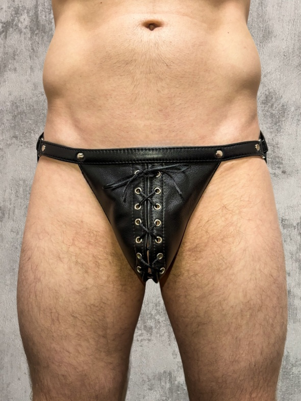Кожаные мужские трусы со шнуровкой Boys Arsenal 52037ars