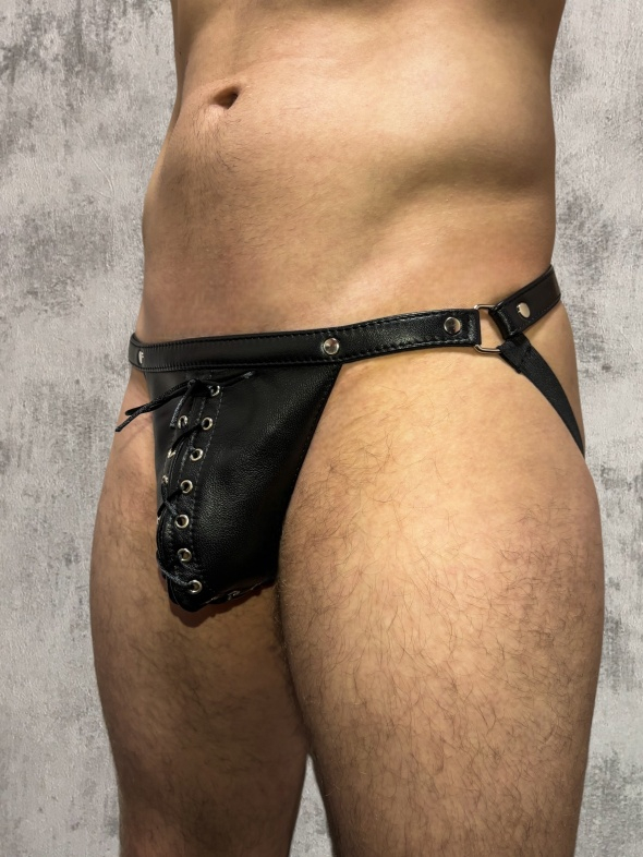Кожаные мужские трусы со шнуровкой Boys Arsenal 52037ars