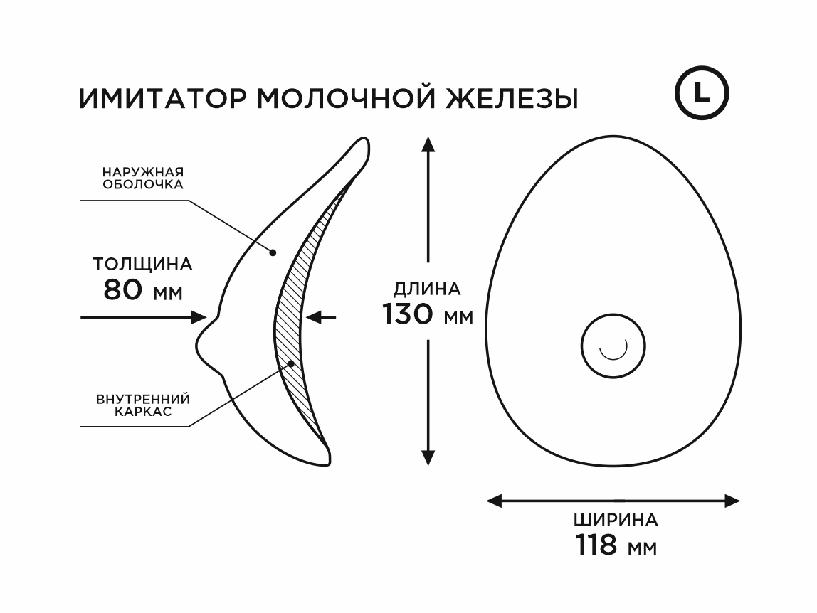Протез молочной железы большой 700001ru
