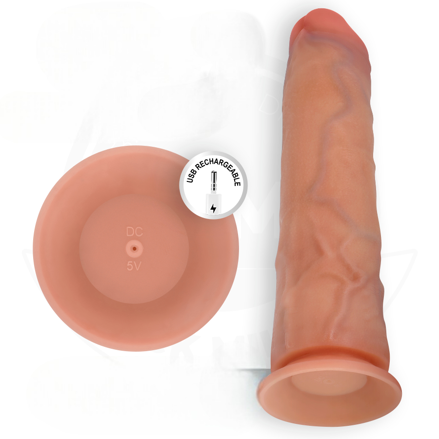 Реалистичный вибратор на пульте ду D-243373