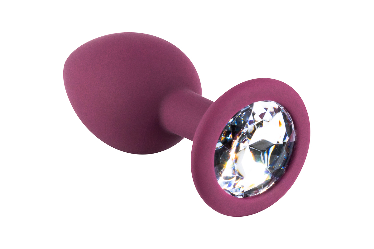Темно-красная силиконовая пробка с прозрачным кристаллом S 3309-01