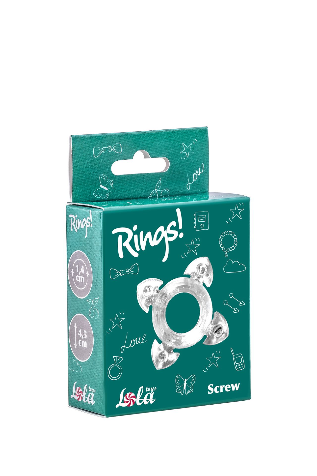 Эрекционное кольцо Rings Screw white 0112-40Lola