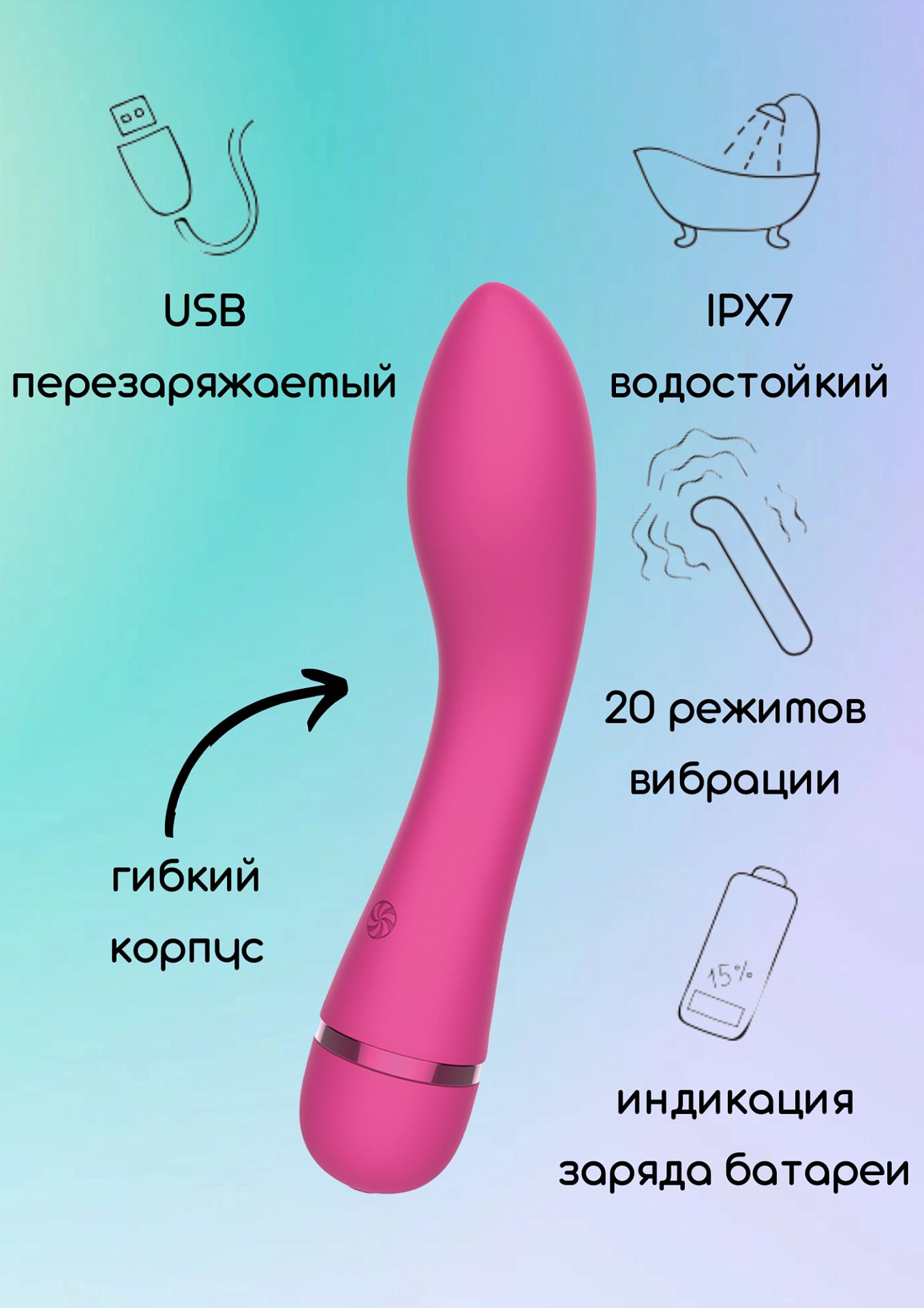 Перезаряжаемый вибратор Fantasy Whaley Pink 7911-02lola