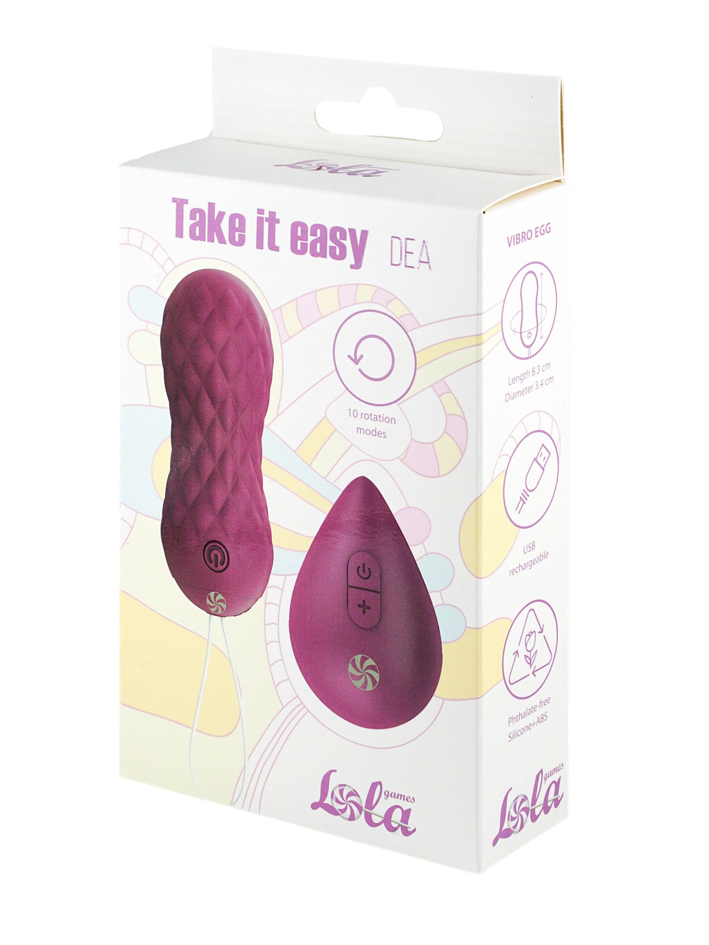 Вращающиеся виброшарики на пульте Take it Easy Dea Purple 9021-06lola
