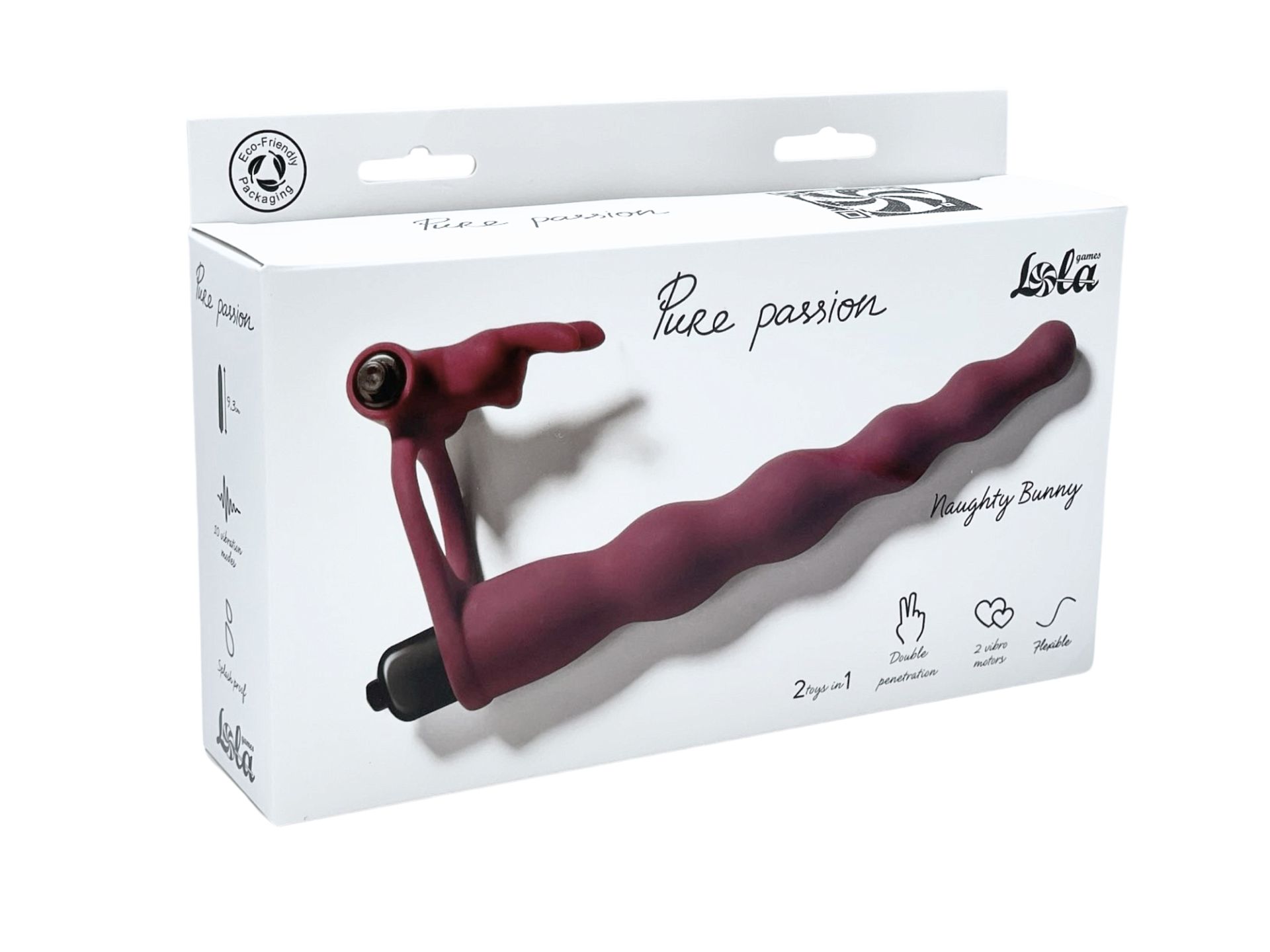 Вибронасадка для двойного проникновения Pure Passion Bunny Wine red 1202-02lola