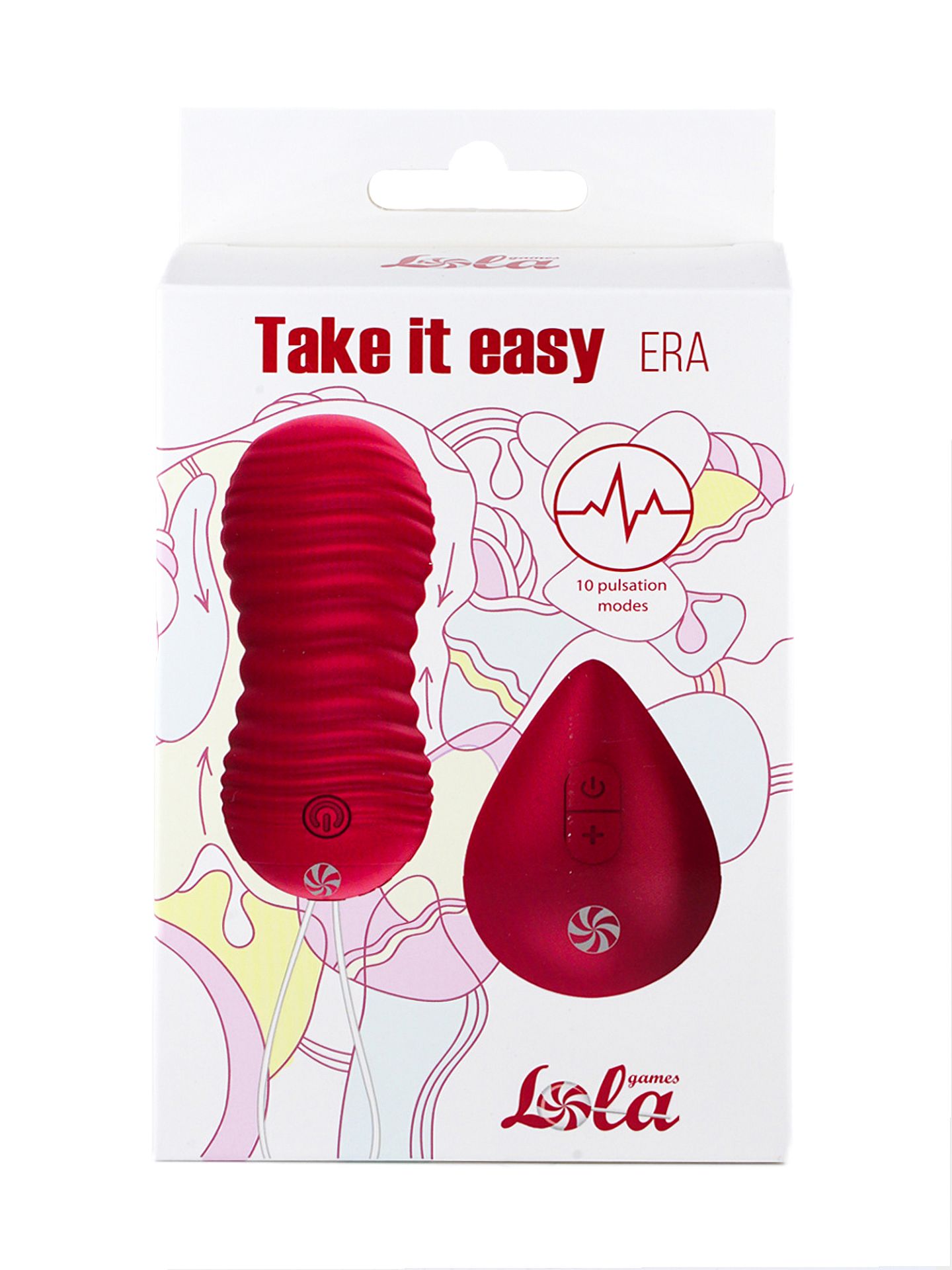 Пульсирующие виброшарики на пульте Take it Easy Era Wine Red 9021-09lola