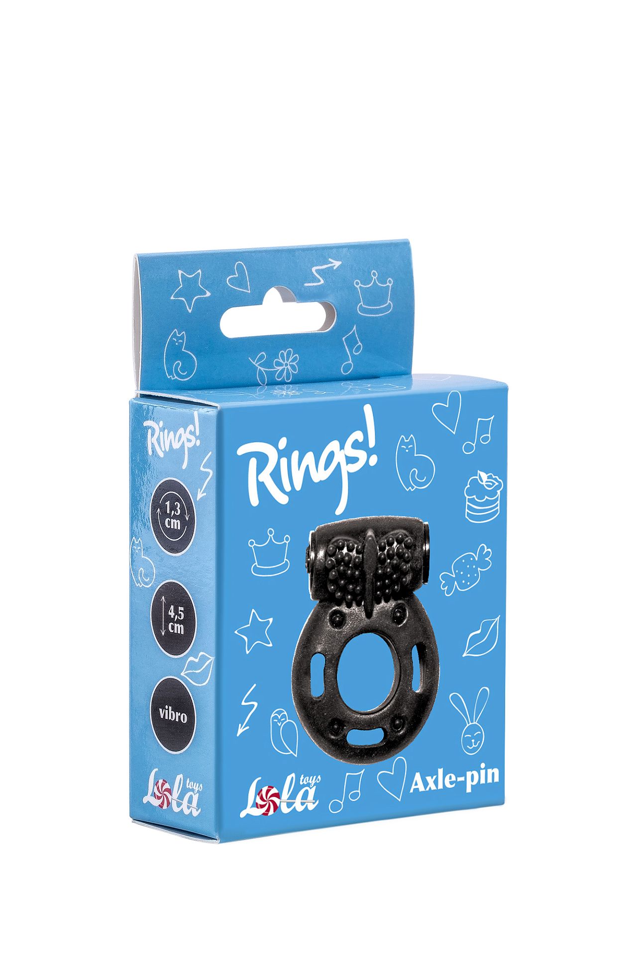 Эрекционное кольцо с вибрацией Rings Axle-pin black 0114-82Lola