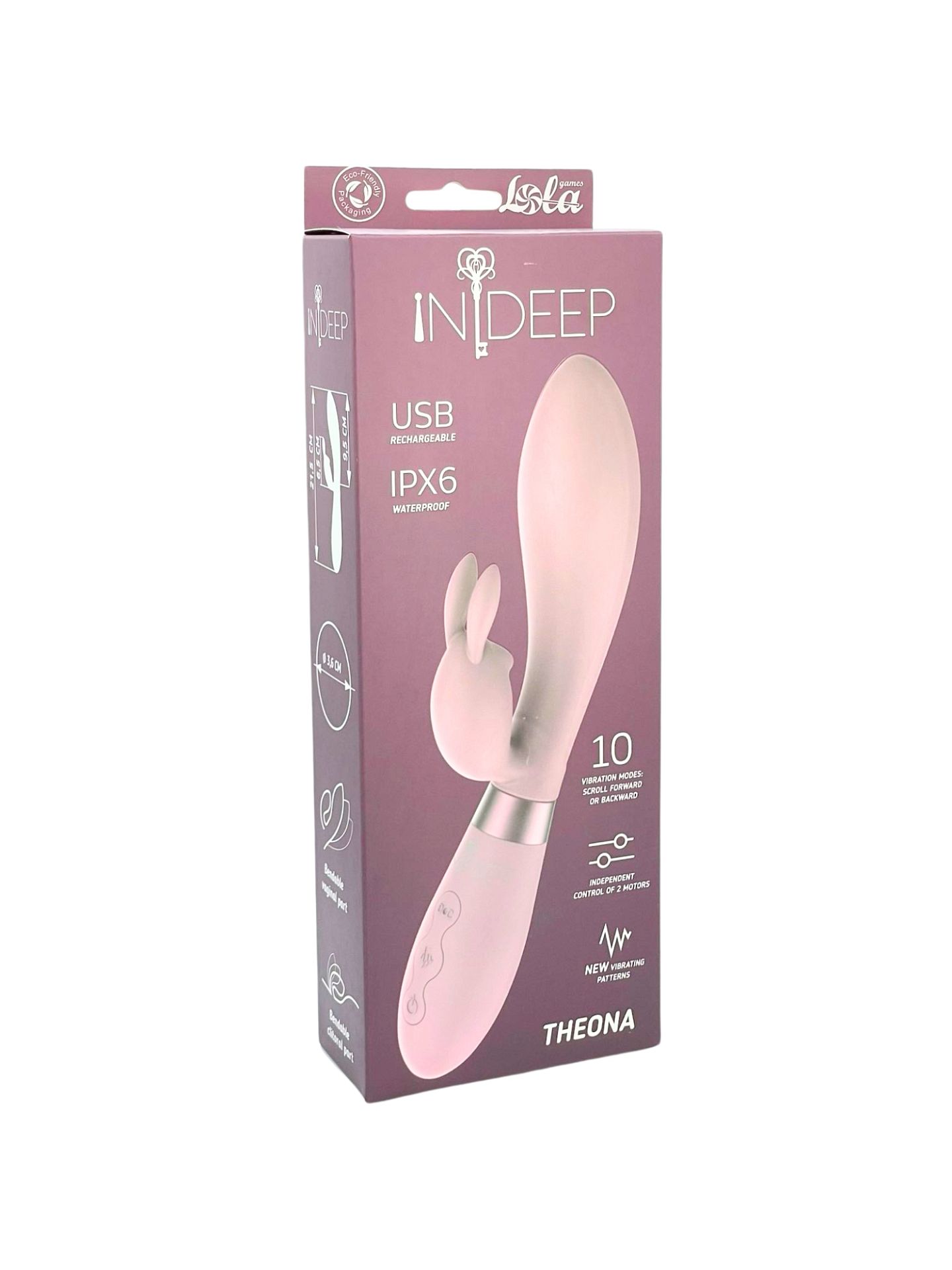 Перезаряжаемый вибратор Indeep PRO Theona Pink 7707-02indeep