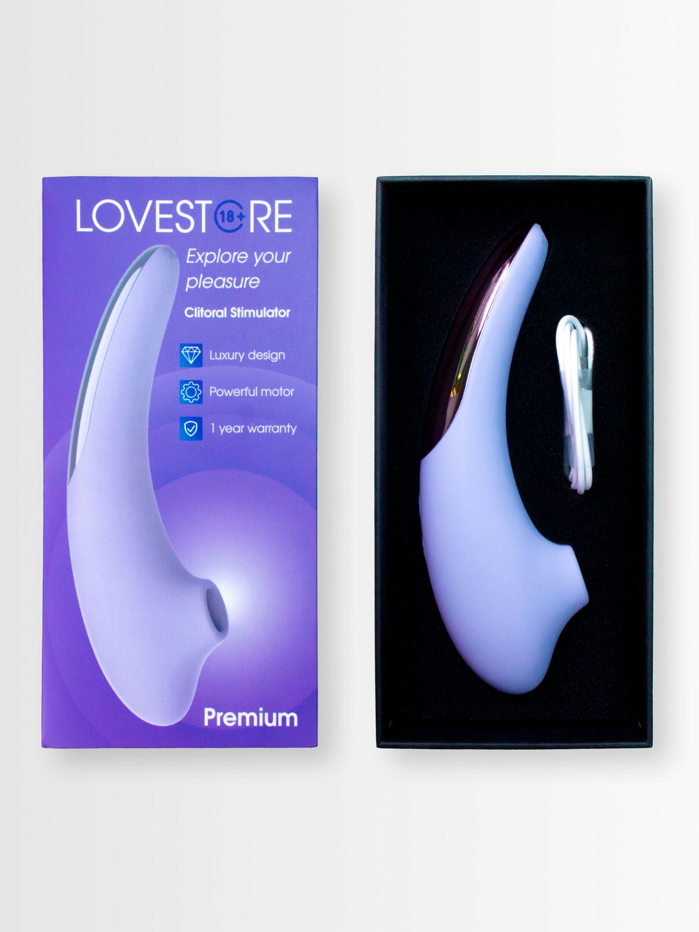 Вакуумный стимулятор клитора Premium лавандовый 23121LS